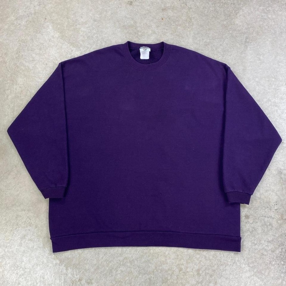 Vintage 90s Jerzees Sweatshirt Size XL Purple Blank‎ Crewneck Skater
